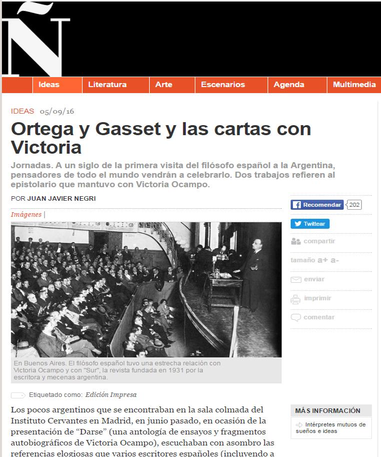 Ortega y Gasset y las cartas con Victoria